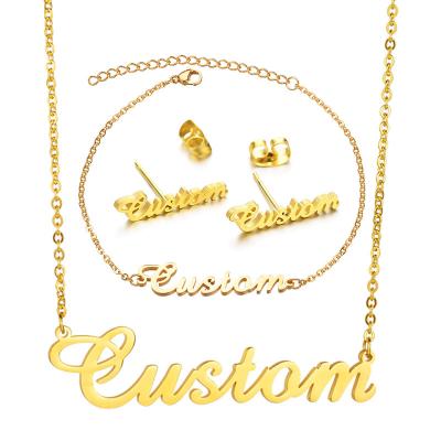 China FASHIONABLE Custom Stainless Steel Name Jewelry Necklace Personalized Name Logo Necklace for sale