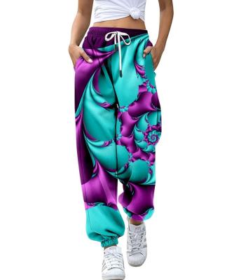 China Women's Summer Fashion Korean Sweatpants Women's High Waist Sweatpants Breathable Printed Loose Casual Women Solid Color Streetwear Pants for sale