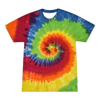 China QUICK DRY ladies summer round neck polyester T-shirt tie dye printing fashion T-shirt short sleeve wholesale can be customized for sale