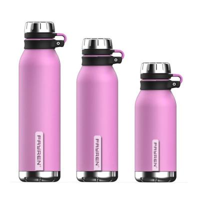 China FAYREN Stainless Steel Double Wall Vacuum Flask PORTABLE Sports Water Bottle With Rubber Handle for sale