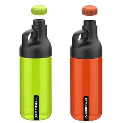 China New sustainable plastic sports and GYM water bottle with handle for easy use on the go for sale