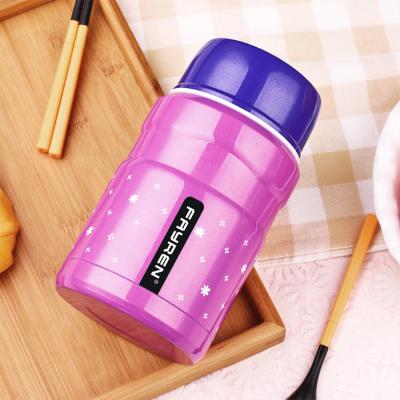 China Promotional Business Christmas Kids Delicacy Lunch Box 304 Stainless Steel Vacuum Insulated Thermos Food Jar With Folding Spoon for sale