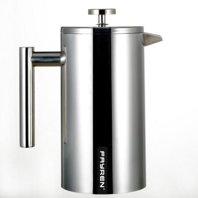 China Sustainable High Quality Stainless Steel French Press Coffee Maker With Large Capacity for sale