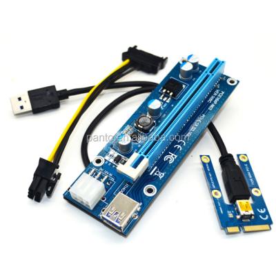 China Desktop Bitcoin / Mini PCIE to x 16 Extra Riser Adapter Card with 60cm USB3.0 Cable for sale