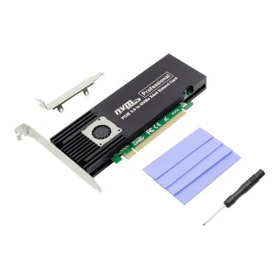 China Server/PC Panto PCIE 3.0 PCIE X16 4 to Port M.2 NVME KEY M 2280 SSD Adapter Card with ASM Chipset for Server for sale