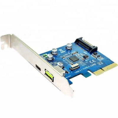 China Panto USB 3.1 10Gbps PCI-E 1port USB3.1 Bracket PCBA+Iron USB 2.4A Type C 1 Fast Charger Left Expansion Board Desktop PC for sale