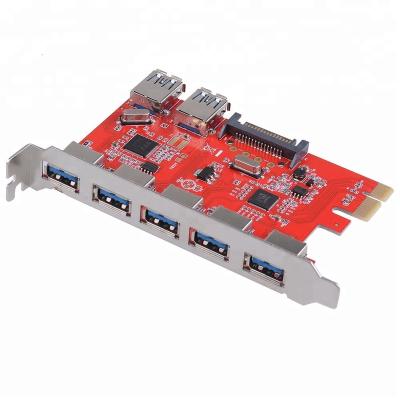 China PCBA+metal Panto 7 5Gbps USB 3.0 2 Port Internal PCI-e Expansion Card For Desktop for sale