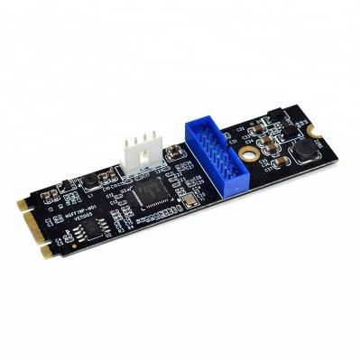 China PCBA NGFF M.2 Key B-M Key M NVME pcie channel to USB 3.0 19pin UASP converter board with floppy disk 4 pin cable for sale