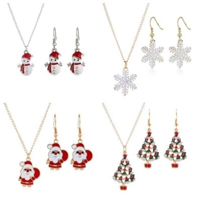 China CLASSIC Christmas Tree Necklace Dangle Earring For Women Men Fashion Christmas Party Gift Jewelry Set for sale