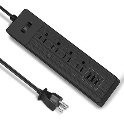 China ABS+PC smart wifi socket US power strip 3USB extension socket voice control by Alexa and Google home for sale