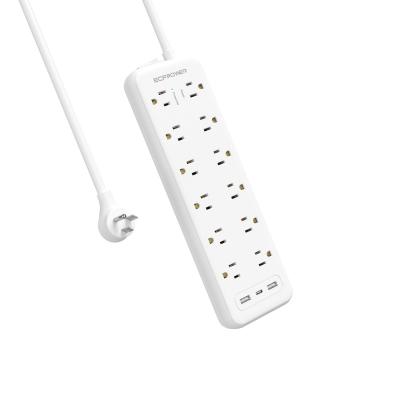 China American US Power Strip With Outlet USA 2 USB 1Type-C PD18w 12 AC Home Office High Power Strip TPM12C for sale