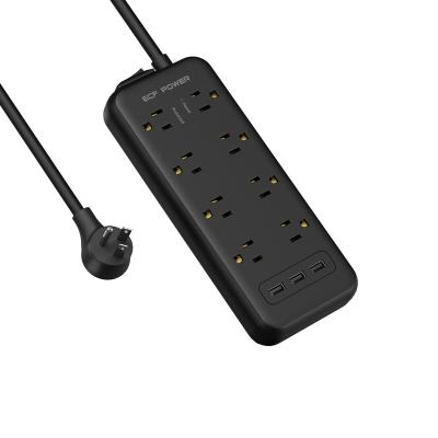 China Commercial Universal Extension Socket USB Surge Protector Power Strip Socket with 8 AC Outlets and 3 USB Charging Ports for Home Tablets for sale