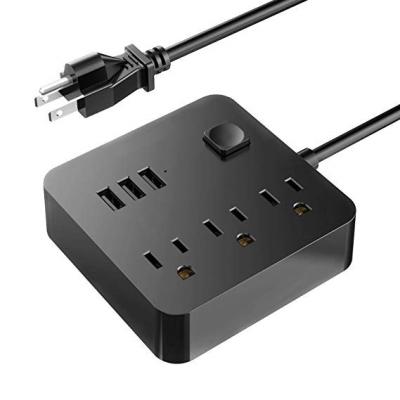 China ABS+PC Mini Power Strip with 3 USB 3 AC outlets, 6ft extension cord charging station for sale