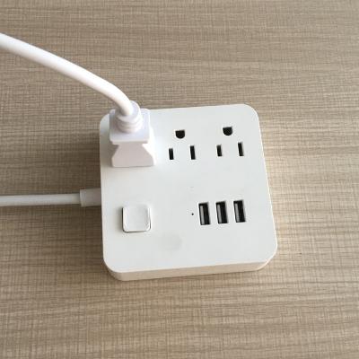 China Residential/Multipurpose Mini Power Strip with 3 USB 3 AC Outlets, 6ft Extension Cord Charging Station for sale