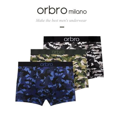 China Orbro Antibacterial 100%cotton MOQ 3 Customize Camouflage Underwear Boxer For Men Cotton Men Briefs Boxers Plus Size Mens Underwear for sale