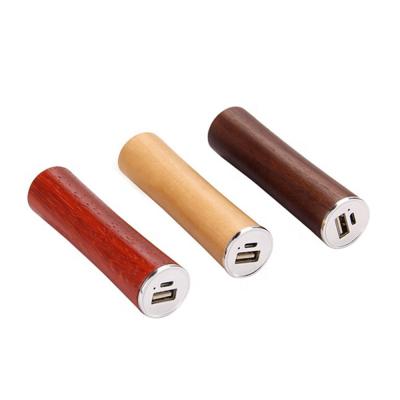 China High Quality Cylinder Design Bamboo Wooden Single Bank 2600mah Power Bank Bamboo Charger for sale