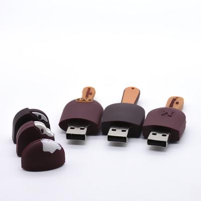 China Hot Selling Cute PVC Ice Cream Cream Cartoon Flash Pen Drive With Logo 4GB 128GB USB Stick 2.0 3.0 USB Drive for sale