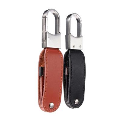 China Promotional Leather Metal USB Key Chain USB Leather Flash Drive 4GB 8GB 16GB 32GB 64GB 128GB Pen Drive for sale