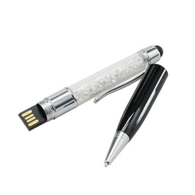 China Metal Plastic Tip Writing USB Plastic Pen Shape Flash Drive 8GB 16GB 32GB 64GB 128GB With Customized Logo for sale