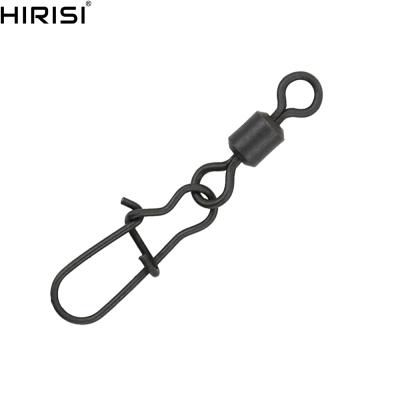 China Hirisi Carp Fishing Quick Change Snap Swivel Matt Black For Terminal Fishing Accessories 25pcs/pack AG139 for sale