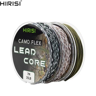 China Line 35LB 7M Leadcore Carp Fishing Tackle Sink Line Make Carp Hair Rig 3 Color Braided Lead Line for sale