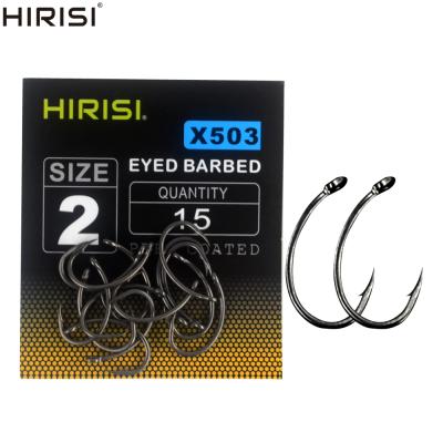 China Hirisi Hooks PTFE Coated Eye X503 Stainless Steel High Carbon Barbed Hook Fishing Barbed Accessories for sale