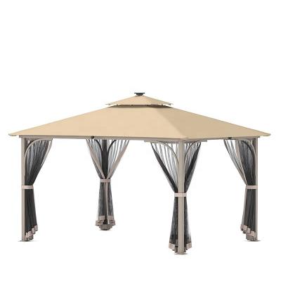 China POLYESTER L CUSTOMIZED SIZE WITH SOLAR VENT LED GARDEN ALUMINUM STEEL BELVEDER for sale