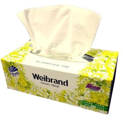 China Box Tissue Factory Price Tissue Box Scented Soft Tissue Paper Virgin Bamboo Pulp Facial Tissue for sale