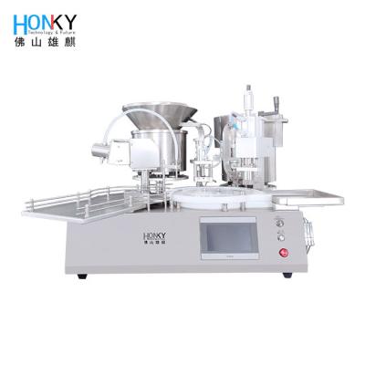 China Desktop Automatic 3ml Glass Vial Filling Capping Machine With High Precision Filling Pump for sale