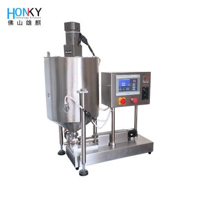 China Desktop Gel Syringe Filling Machine With Servo Ceramic Piston Pump And Heating Hopper For Massage Cream Paste Filling for sale