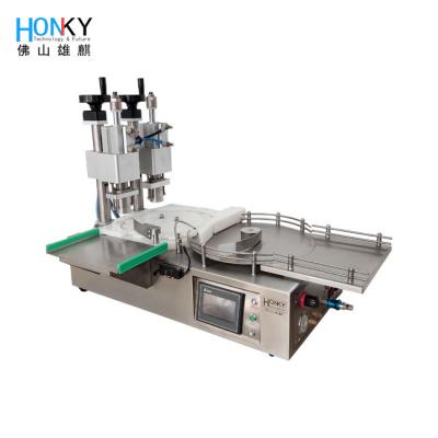 China Desktop Dual Head 10ml Glass Vial Capping Machine With Air Crimp Function for sale