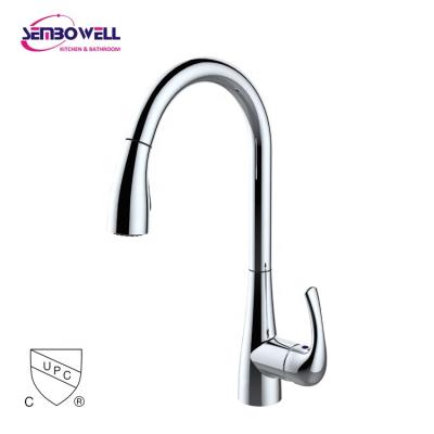 China Best quality modern cUPC competitive price factory Chrome pull down kitchen faucet for sale