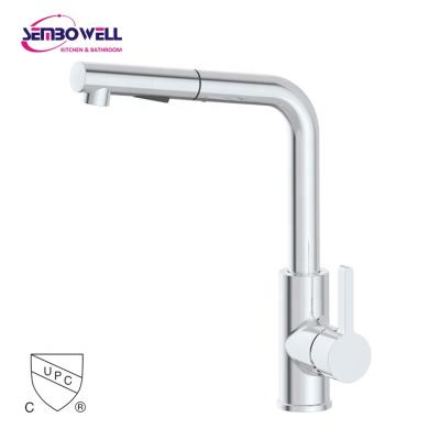 China Sembowell Modern Top Selling Quality cUPC Chrome Pull Out Single Handle Kitchen Faucet Kitchen Mixer Tap for sale