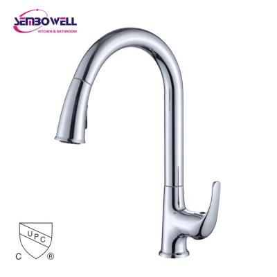 China Sembowell Modern Brass Single Handle Kitchen Mixer Pull Down Kitchen Sink Faucet for sale