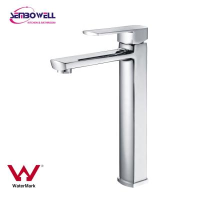 China Factory Price Modern Filigree Chrome Sembowell Brass Extended Rectangular Basin Faucet for sale