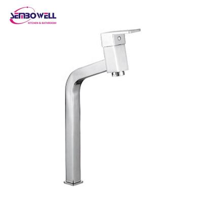 China New Bathroom Restroom Cold Handle Sembowell Single Cold Basin Faucet Modern Square Brass Single Basin Faucet for sale