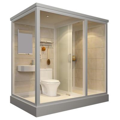 China Modern integral enclosed toilet with closestool tempered glass shower door shower room for sale