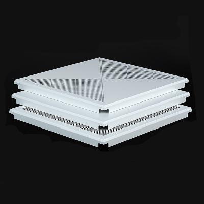 China Perforated Fireproof Aluminum Ceilings 600*600 Gusset Plate Ceiling Gusset Ceiling for sale