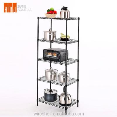 China Durable decorative black color book bookcase cabinet rack fruit display wire light duty shelving for shops and offices home for sale