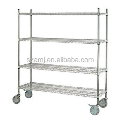 China Stainless Steel NSF Approved 4 Wheels Chrome 304 Stainless Steel Easy Moving Grate for sale