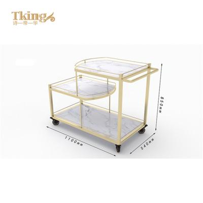 China 2021 new stainless steel factory price design bar room food cart serving cart for hotel restaurant banquet party for sale