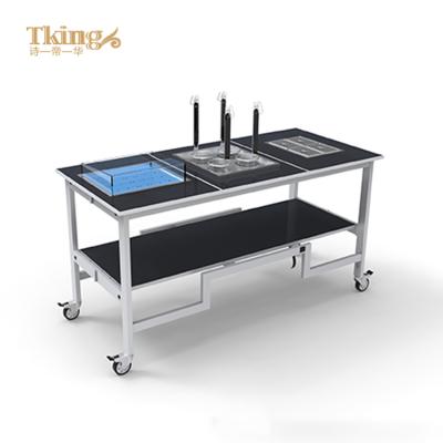 China Modern and Simple Wholesale Custom Hotel Banquet Restaurant Mobile Desgin TKing Buffet Pasta Cooking Station with Wheels for sale