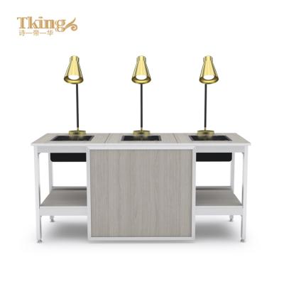 China Aluminum Alloy Frame TKing Hotel Buffet Equipment Induction Food Warmer Station With Heat Lamp for sale