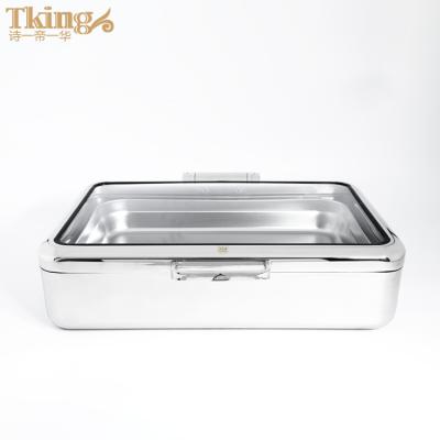 China High Efficiency Rectangular Buffet Set Stainless Steel Chafing Dish Set Hotel Restaurant Buffet Food Warmer Wholesale for sale