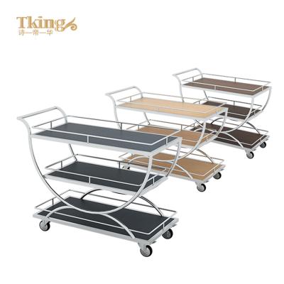 China SUS304 Stainless Steel Frame TKing Wholesale Custom 5 Star Hotel Stainless Steel Premium Drinking Trolley for sale