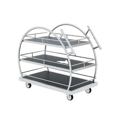 China Mobile Restaurant Serving Chafing Dish Tking Abalone Serving Cart Hotel Room Service Trolley With Wheels for sale