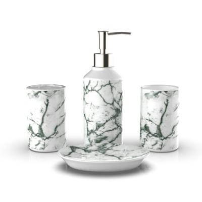 China Sustainable Style Modern Household 4 Piece Ceramic Bathroom Sets Luxury Bathroom Accessories Set for sale