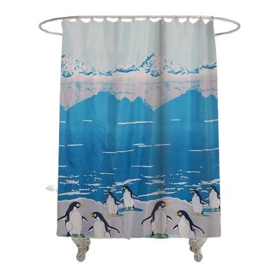 China Custom Made European Modern Waterproof Shower Curtain High Quality Modern Cartoon Printed Mental Or Plastic Hotel Home Polyester for sale