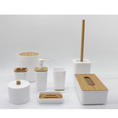 China Sustainable Hot Sale Kids Bamboo Plastic Bathroom Accessories Set for sale