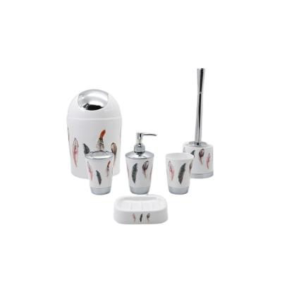 China Sustainable Customzied Printed Plastic Bathroom Accessories Set for sale